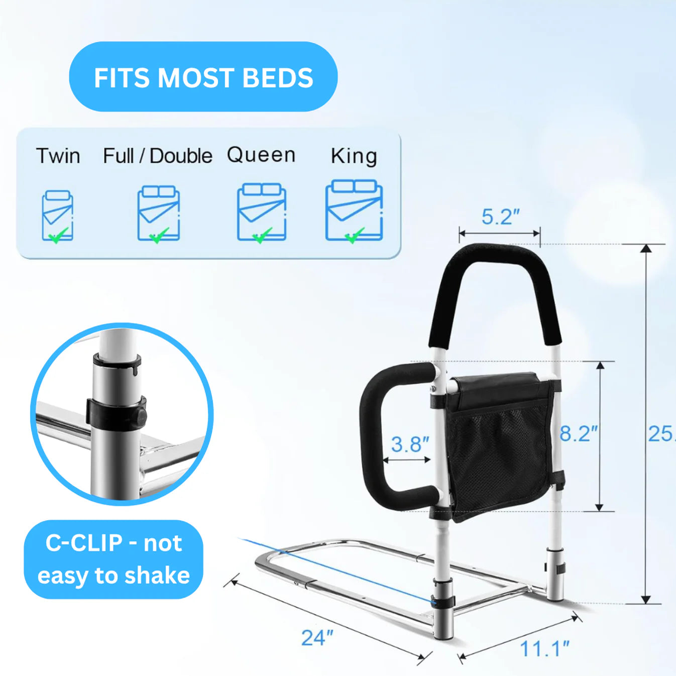 Bed Rail Support Pro - Independence & Peace of Mind