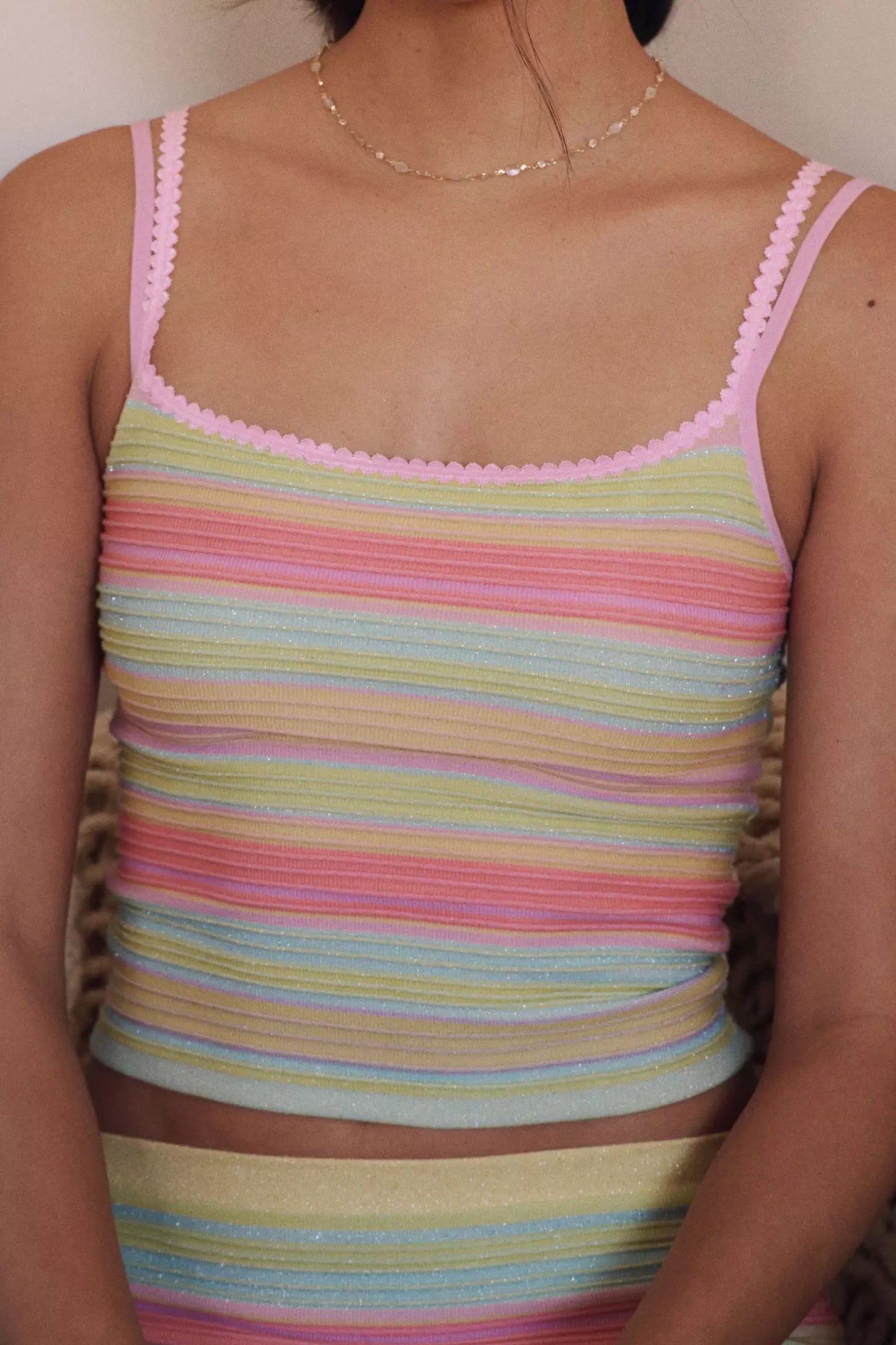 Sparkle Stripe Double Strap Tank