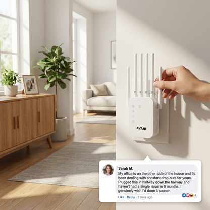 Avani Wifi Extender - Eliminate Dead Zones