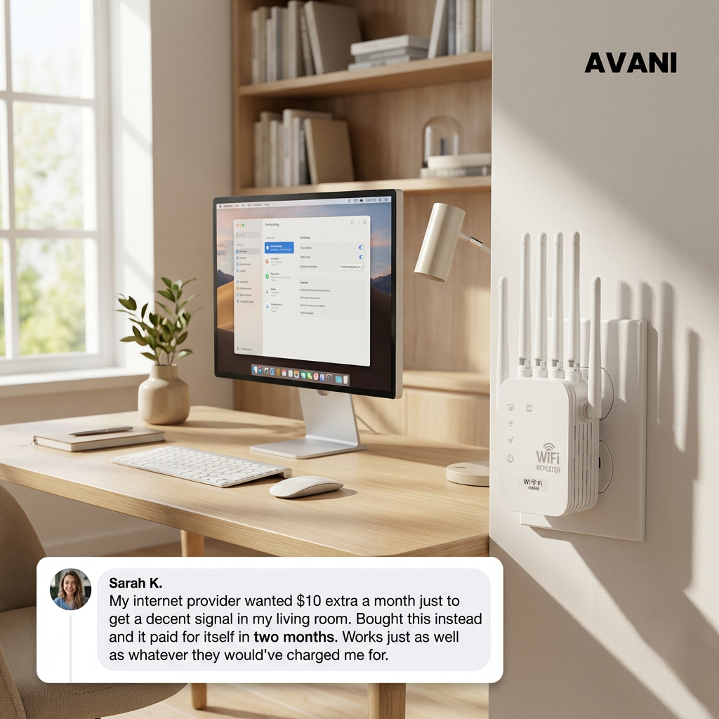 Avani Wifi Extender - Eliminate Dead Zones