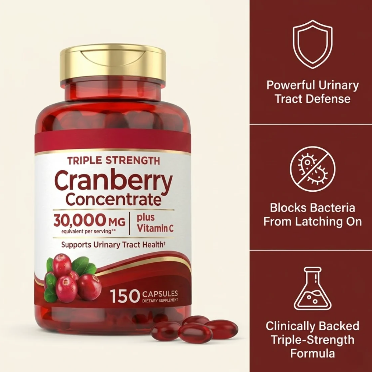 Cranberry Capsules - Urinary & Kidney Defense Formula