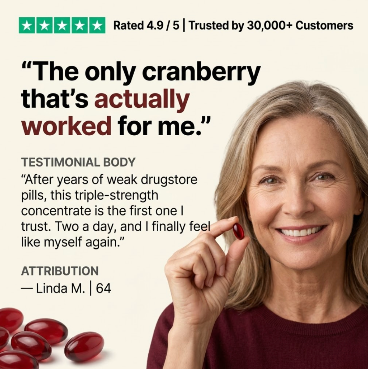 Cranberry Capsules - Urinary & Kidney Defense Formula